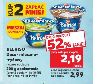 Ry偶 na mleku pistacjowy Zott belriso promocja
