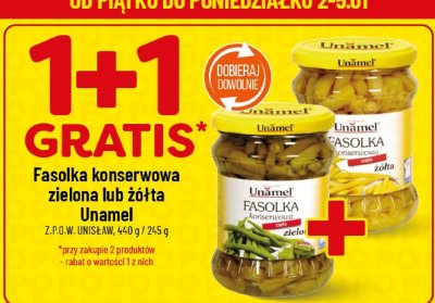 Fasolka konserwowa zielona lub żółta Unamel promocja w POLOmarket