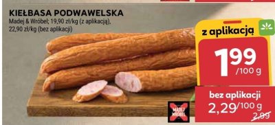 Kiełbasa podwawelska Madej & Wróbel promocja w Stokrotka