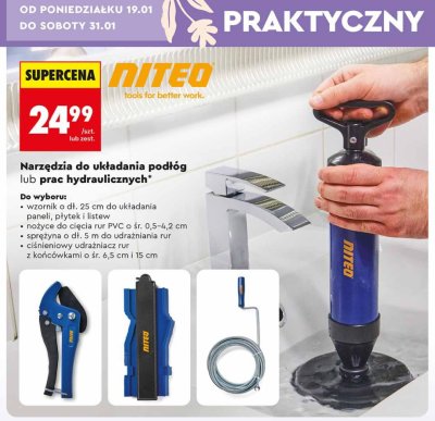 Narzędzia do prac hydraulicznych NITEO promocja w Biedronka