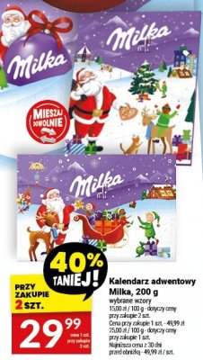 Kalendarz adwentowy Milka, 200 g promocja w Twój Market