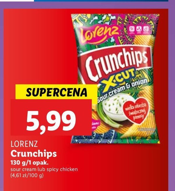 Chipsy spicy chicken Crunchips x-cut promocja