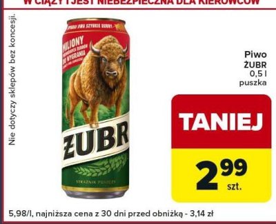 Piwo ZUBR 0,5 l puszka promocja