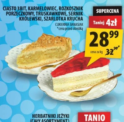 Ciasto 3bit karmelowiec rozkosznik śmietankowy truskawkowy sernik królewski szarlotka krucha promocja w Arhelan