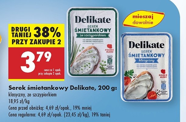 Serek śmietankowy ze szczypiorkiem Delikate promocja w Biedronka