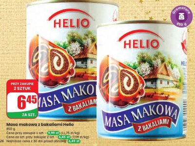 Masa makowa z bakaliami  promocja w Dino