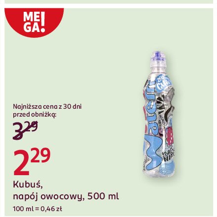 Woda malinowa Kubuś waterrr promocja w Rossmann