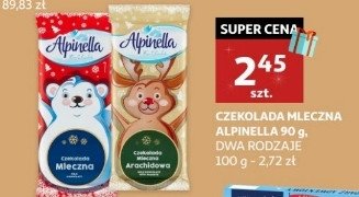 Czekolada mleczna świąteczna Alpinella promocja