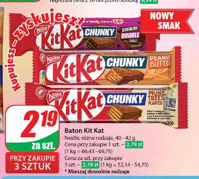 Baton crunchy double choc Kitkat chunky promocja