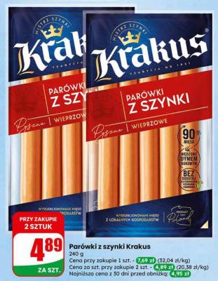 Parówki z szynki promocja w Dino