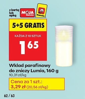 Wkład parafinowy do znicza Lumia, 160 g promocja w Biedronka
