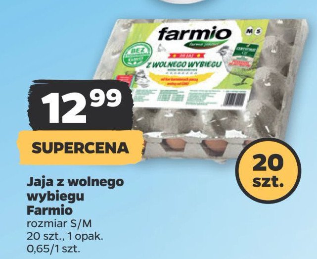 Jaja z wolnego wybiegu kl. s/m Farmio promocja