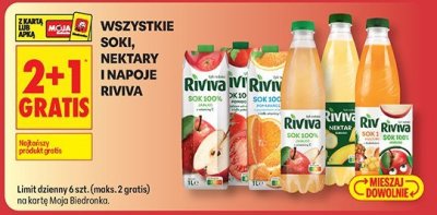 Wszystkie soki, nektary i napoje Riviva promocja w Biedronka
