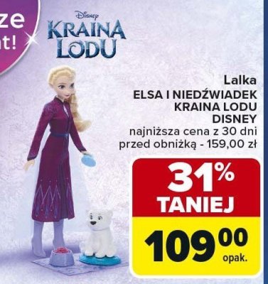 Lalka Elsa i Niedźwiadek Kraina Lodu Disney promocja w Carrefour