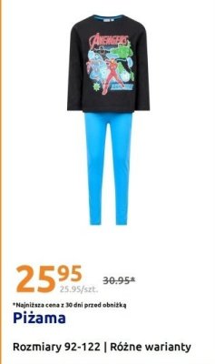Piżama r. 92-122 promocja w Action