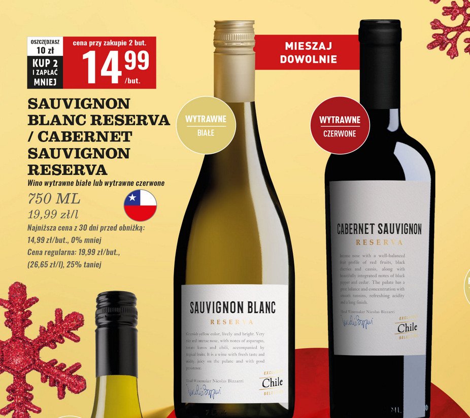 Wino Sauvignon blanc reserva promocja