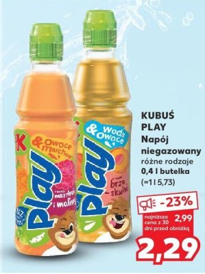 Napój niegazowany KUBUŚ PLAY różne rodzaje promocja w Kaufland