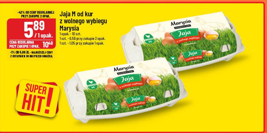 Jaja z wolnego wybiegu kl. m Marysia promocja