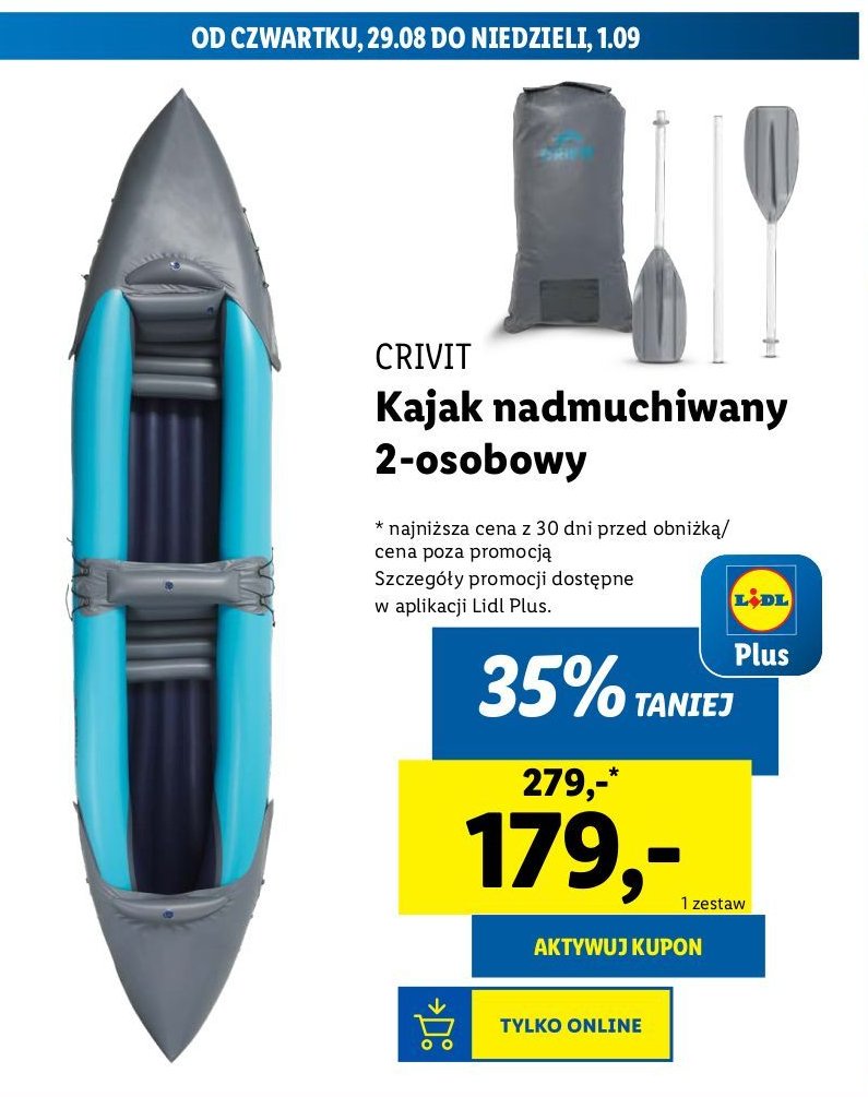 Kajak o wymiarach dł. 325 x 76 x 48 cm Crivit promocja