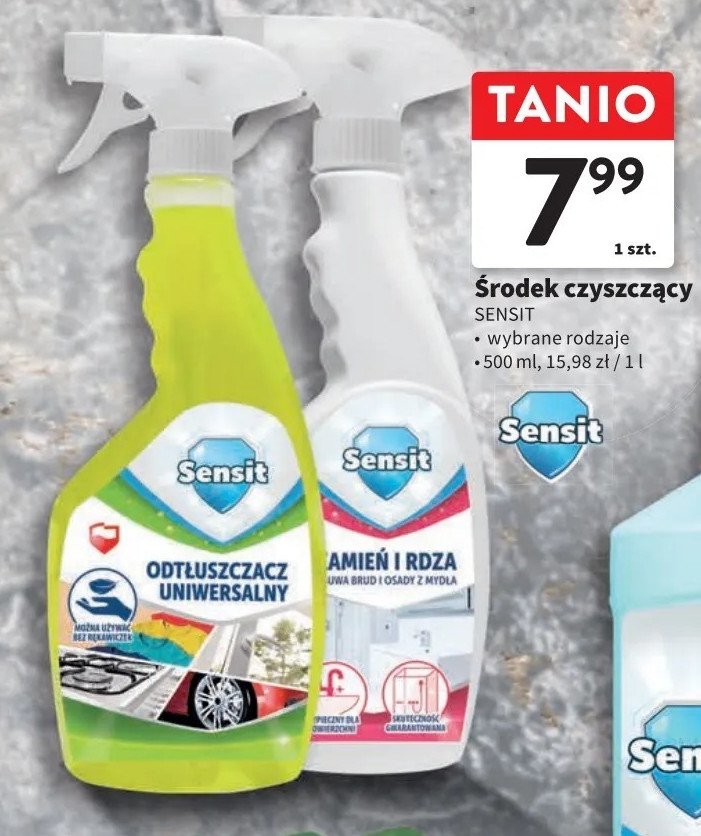 Spray kamień i rdza czyści i usuwa brud Sensit promocja w Intermarche