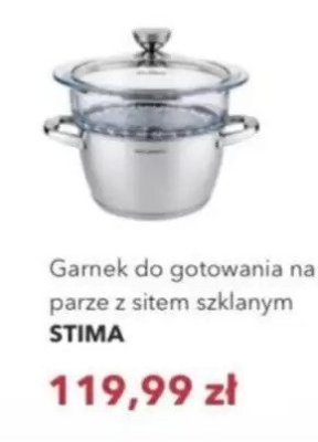 Garnek do gotowania na parze z sitem szklanym STIMA promocja w Nela