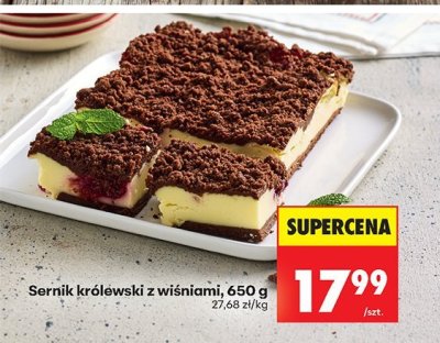 Sernik królewski z wiśniami, 650 g Biedronka promocja w Biedronka