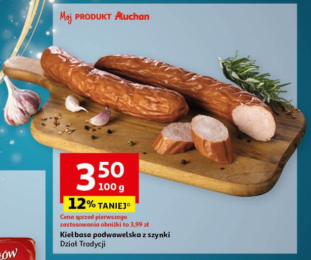 Kiełbasa podwawelska z szynki Auchan promocja w Auchan