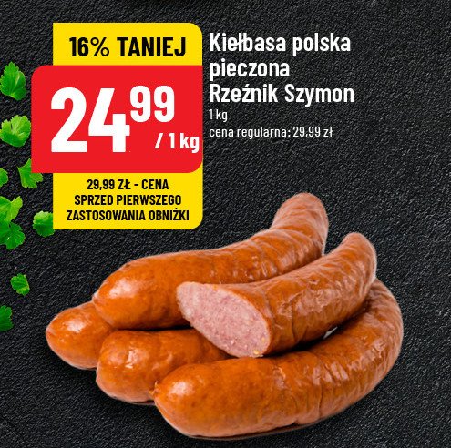 Kiełbasa polska pieczona Rzeźnik szymon poleca promocja