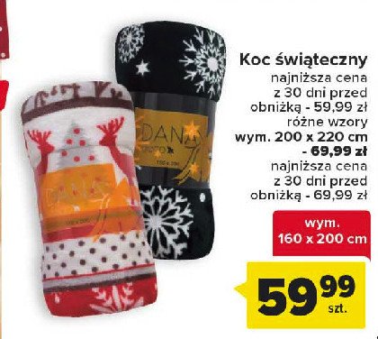 Koc 艣wi膮teczny 200 x 220 cm promocja