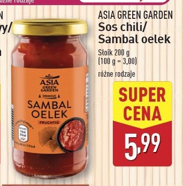 Sos chili Asia green garden promocja w Aldi