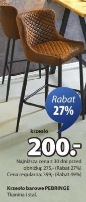 Krzesło barowe PEBRINGE promocja w Jysk