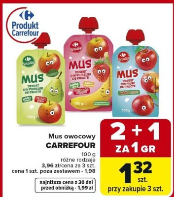 Mus owocowy różne rodzaje promocja w Carrefour