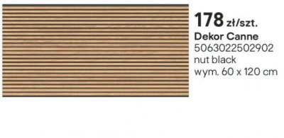 Płytki Dekor Canne nut black promocja w Castorama