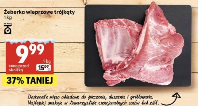 Żeberka wieprzowe trójkąty 1 kg promocja w Delikatesy Centrum