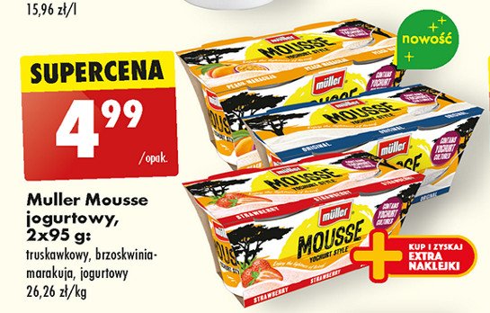 Jogurt brzoskwinia-marakuja MULLER MOUSSE promocja w Biedronka