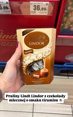 Praliny Lindor o smaku tiramisu promocja w Intermarche