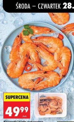Krewetki białe gotowane, 1 kg promocja w Biedronka