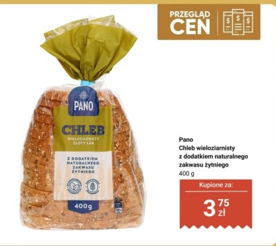 Chleb wieloziarnisty Pano z dodatkiem naturalnego zakwasu żytniego promocja w Biedronka