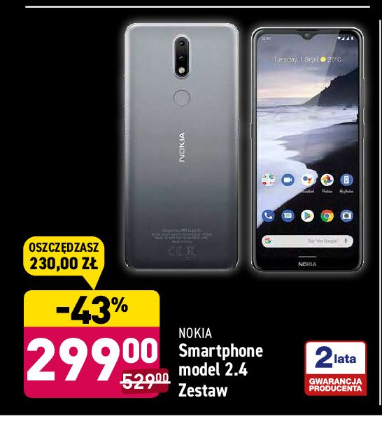 Smartfon 32gb 2.4 szary Nokia promocja
