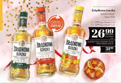 Żołądkowa Gorzka wybrane rodzaje Stock 0,5l promocja w POLOmarket
