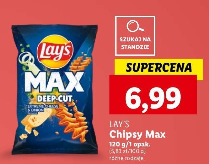 Chipsy extreme cheese & onion Lay's maxx mocno pogięte Frito lay lay's promocja