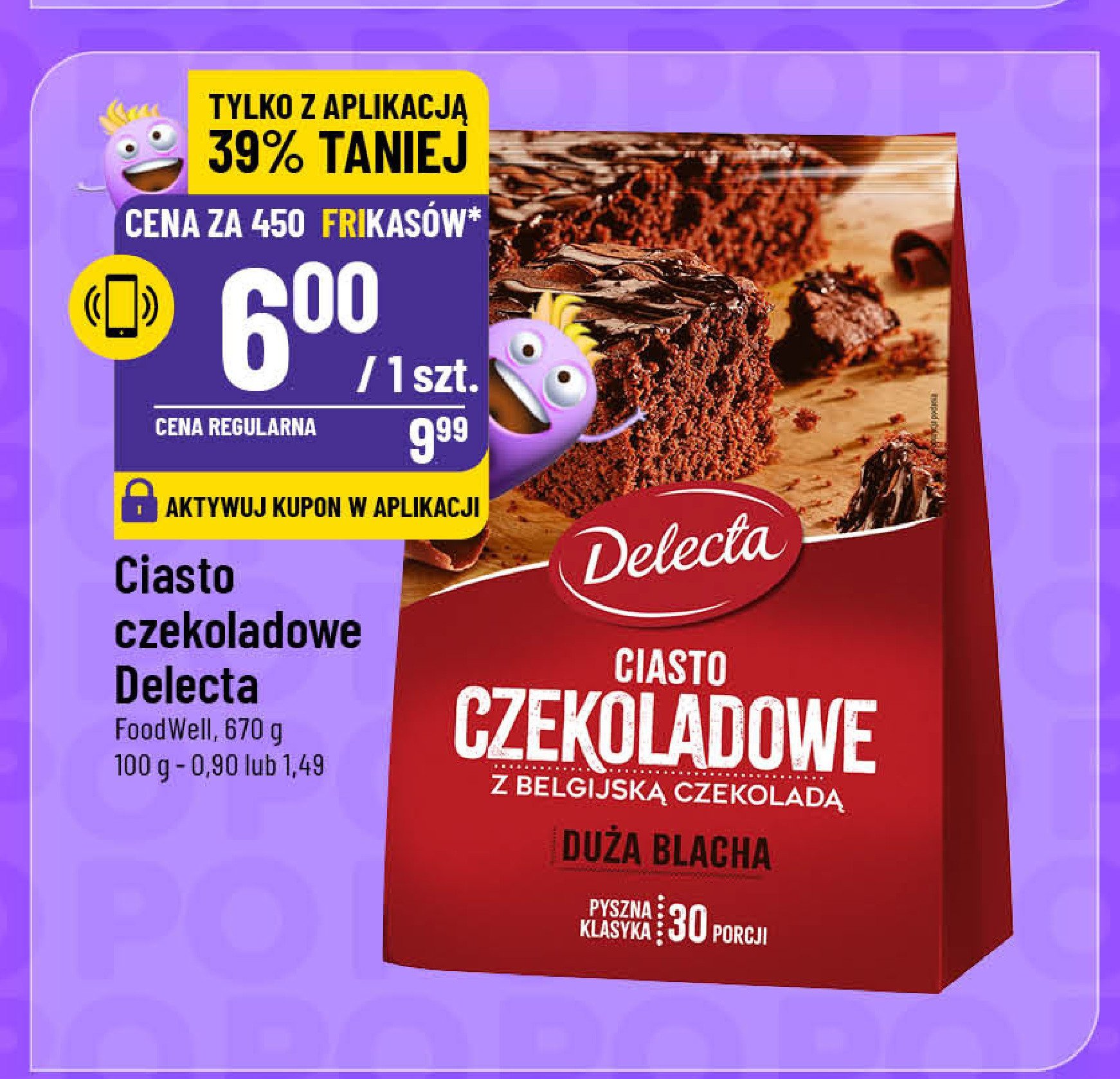 Ciasto czekoladowe Delecta promocja w POLOmarket