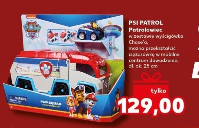 Patrolowiec Psi Patrol w zestawie wyścigówka Chase'a promocja w Kaufland