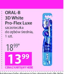 Szczoteczka do z臋b贸w pro-flex 艣rednia Oral-b 3d white luxe promocja