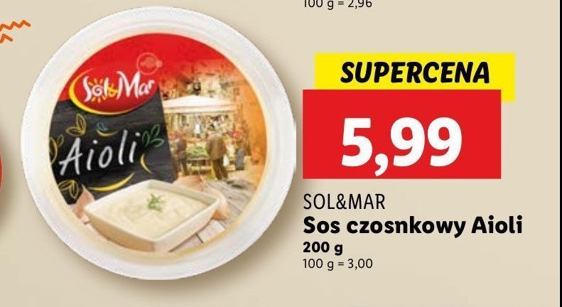 Krem czosnkowy aioli Sol&mar promocja