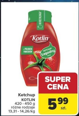 Ketchup KOTLIN 420 - 450 g różne rodzaje promocja w Carrefour