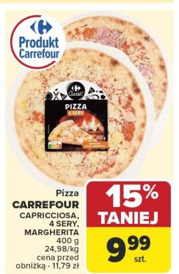 Pizza CARREFOUR CAPRICCIOSA, 4 SERY, MARGHERITA promocja w Carrefour