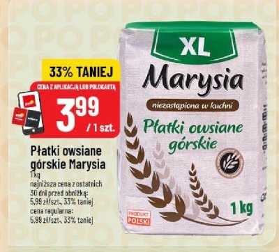 Płatki owsiane górskie Marysia promocja w POLOmarket