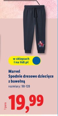 Marvel Spodnie dresowe dziecięce z bawełną promocja
