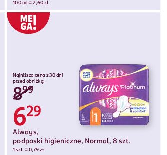 Podpaski normal Always platinum promocja w Rossmann